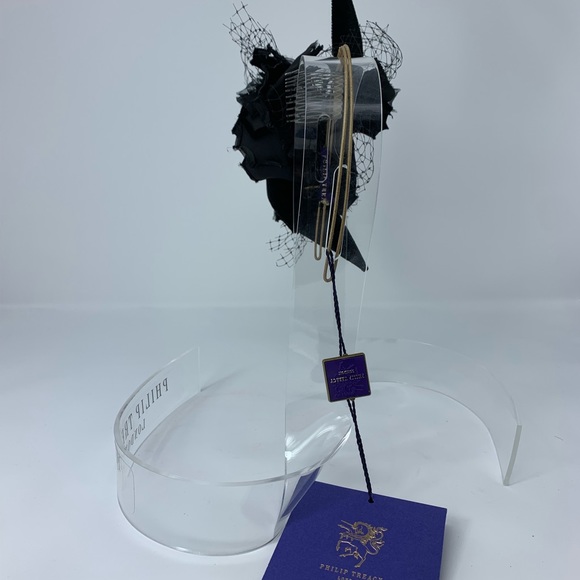 NWT Philip Treacy Black Floral Fascinator - Picture 5 of 8